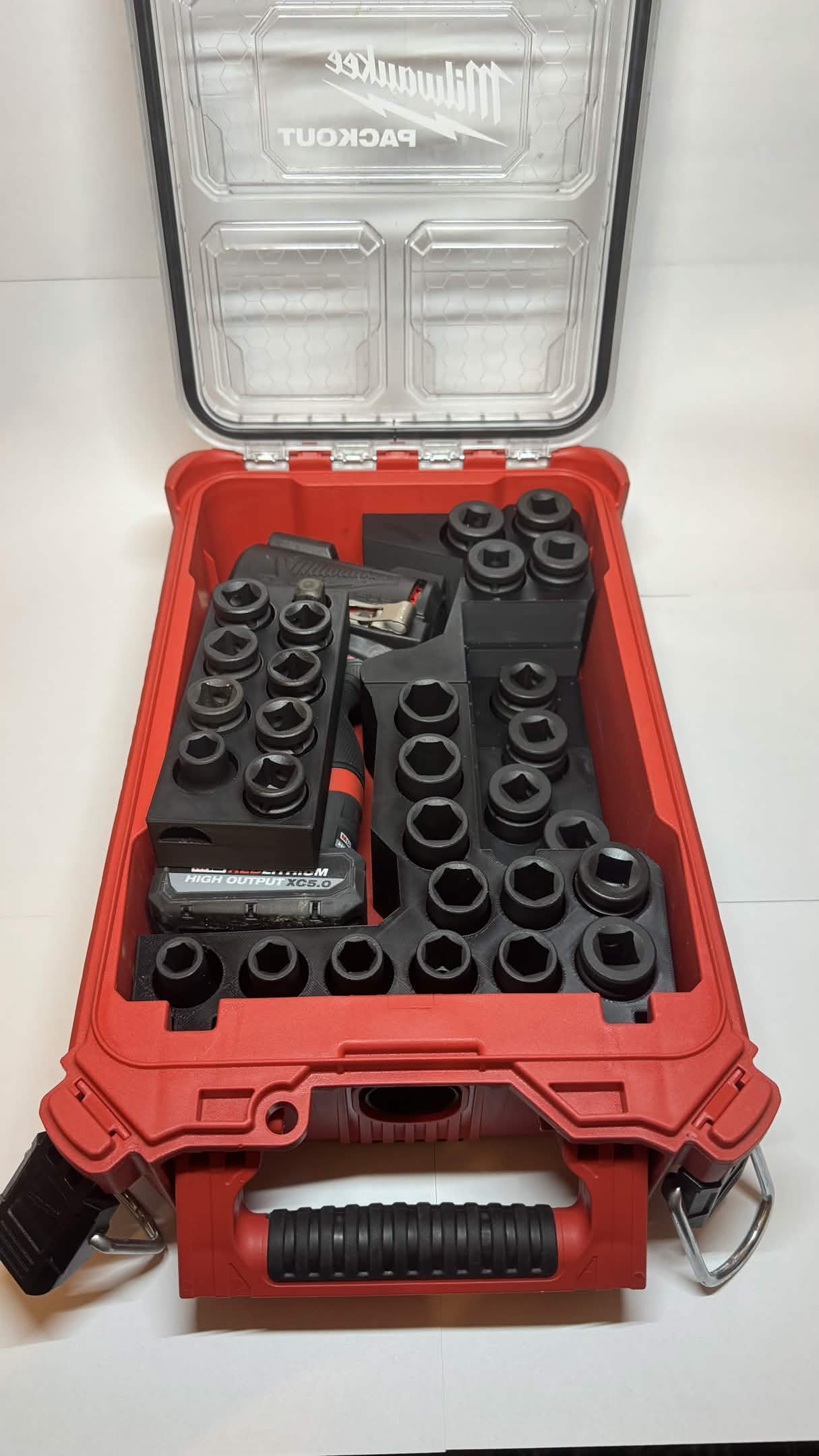 1/2 Drive Impact Metric With 12v Stubby Tool Insert Compatible with Milwaukee Packout