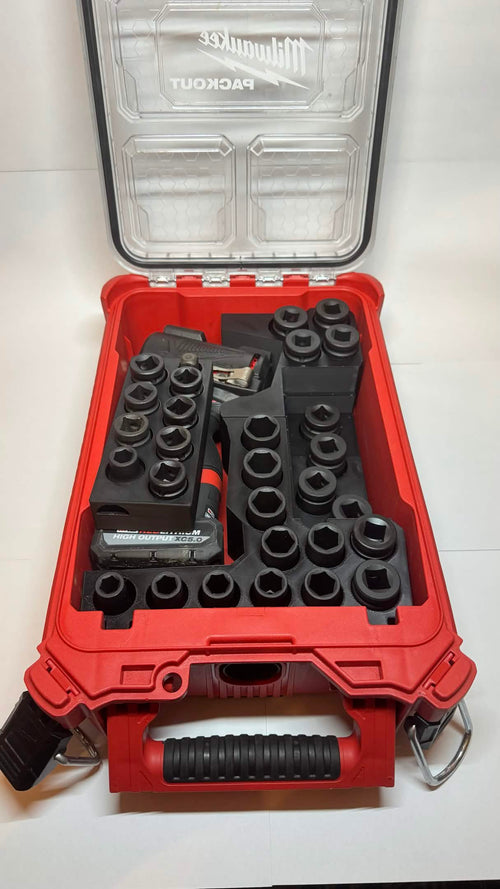 1/2 Drive Impact Metric With 12v Stubby Tool Insert Compatible with Milwaukee Packout